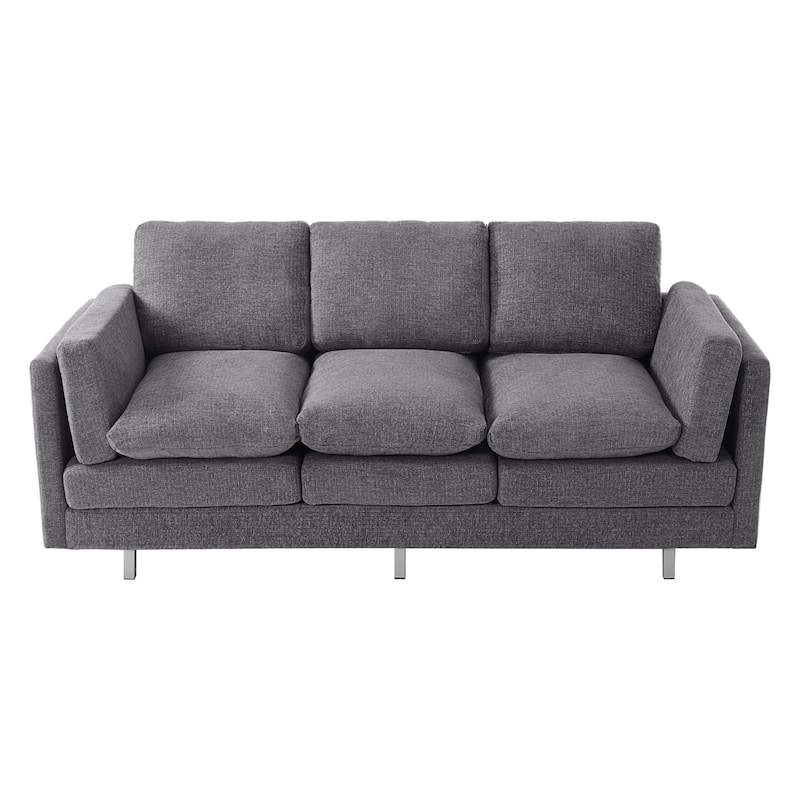 Modern 3-seater Sofa 79.5" Sofa Couch Upholstered Sofa with Dual-layer Seat Cushions for Living Room