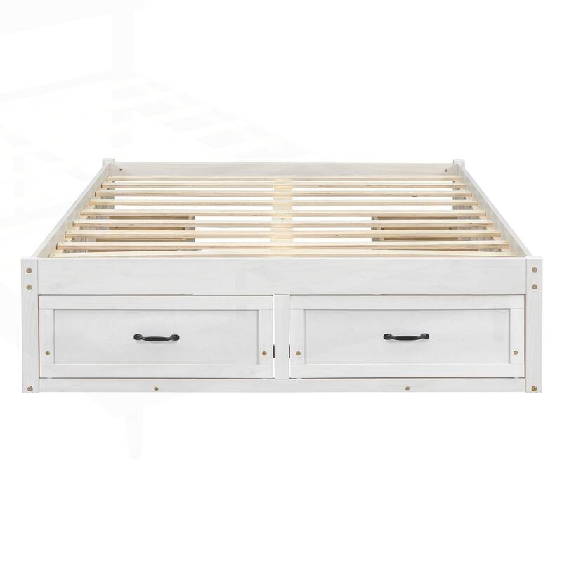 Sophisticated Platform Bed with Abundant Storage and Stylish Design