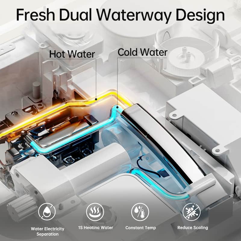 Voice Control Smart Bidet Toilet with 1.28 GPF Flush Auto Open & Close, Heated Seat, LED Display,Chair Height and Foam Shield