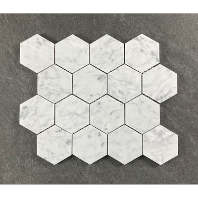 3" Hexagon Marble Wall and Floor Tiles
