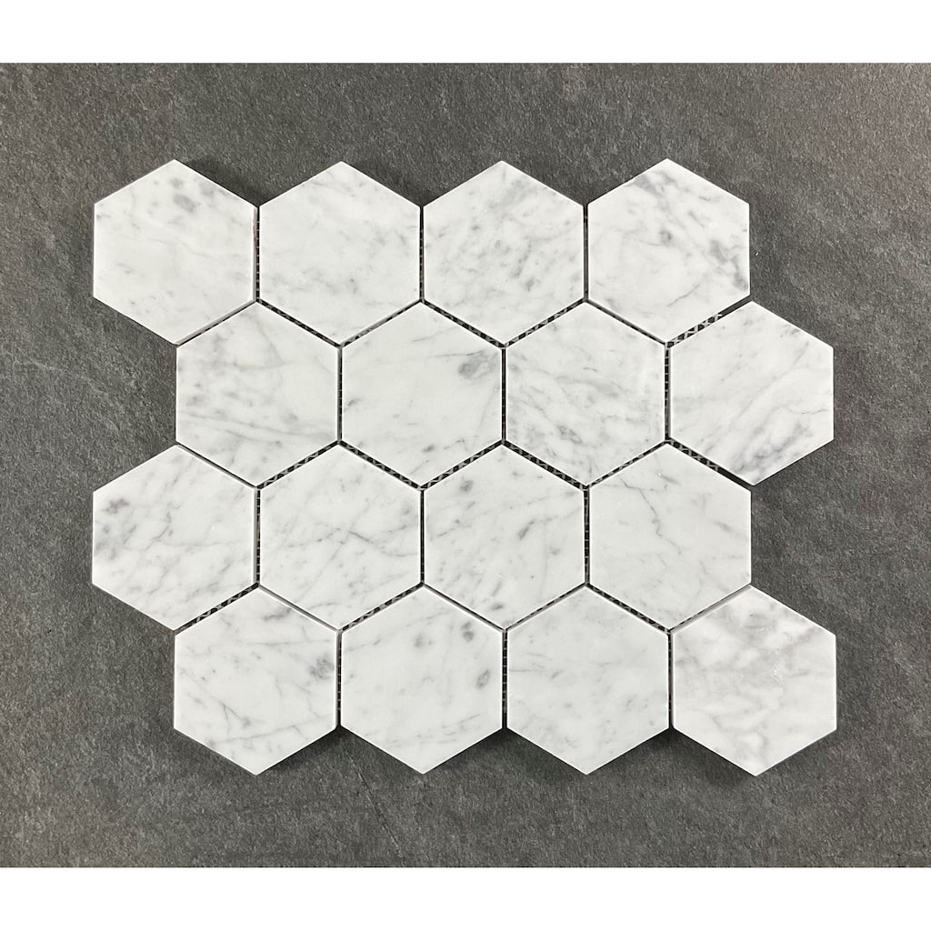 3" Hexagon Marble Wall and Floor Tiles