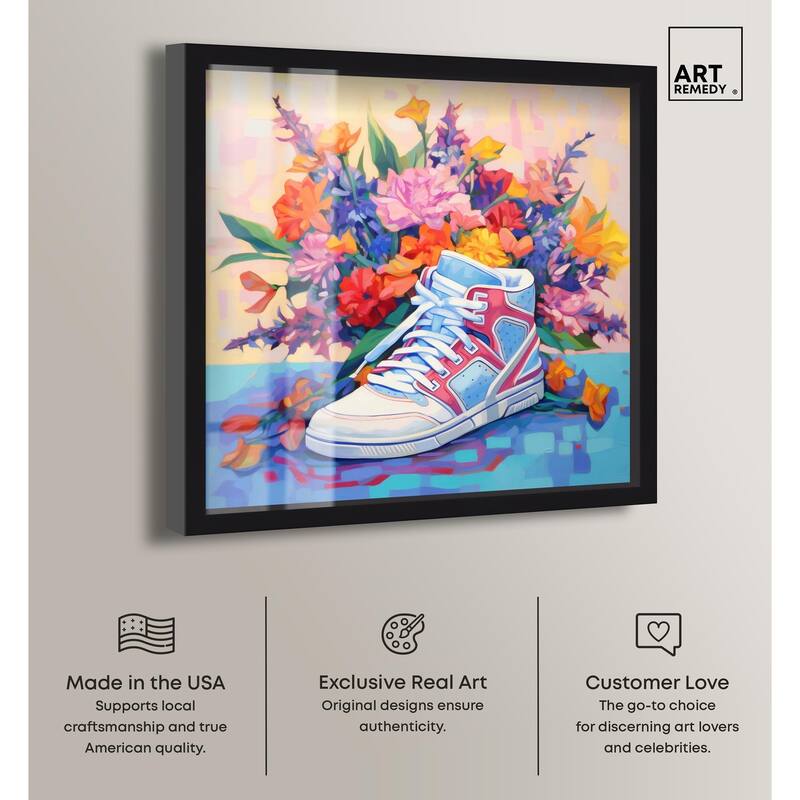 Colorful Sneaker Bouquet II Shadowbox by Art Remedy