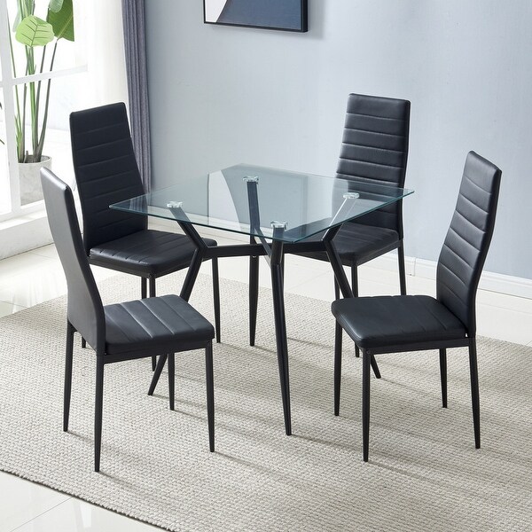 Square glass dining sales table for 2