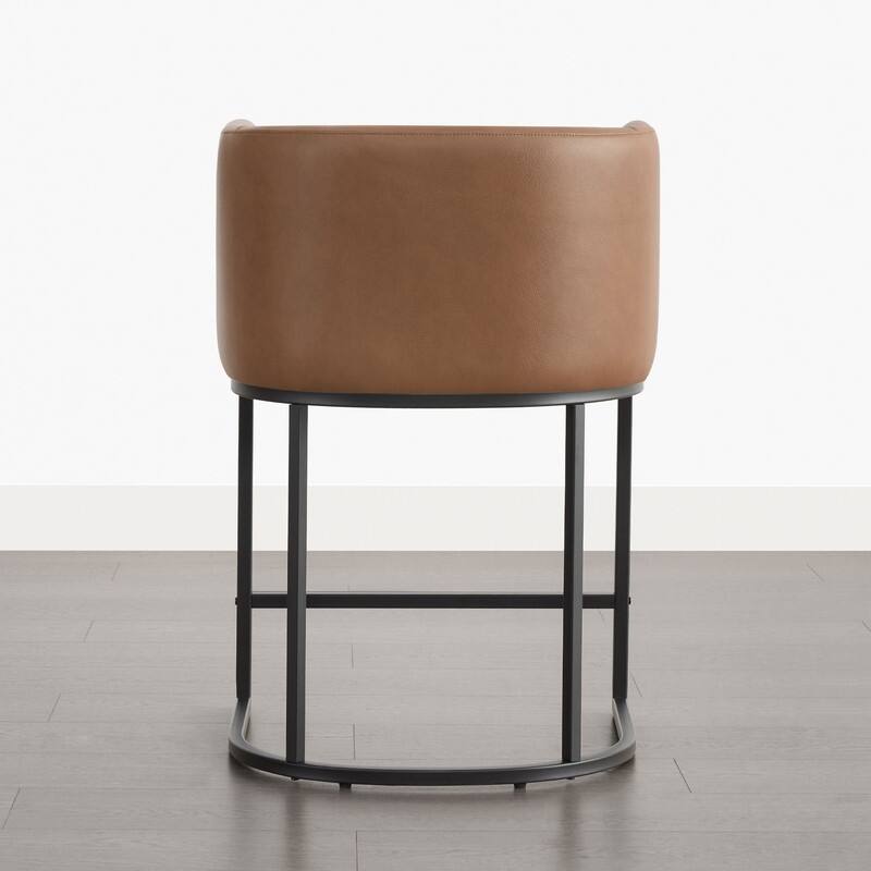 Spruce & Spring Modern Upholstered Barrel Counter Bar Stool with Arm