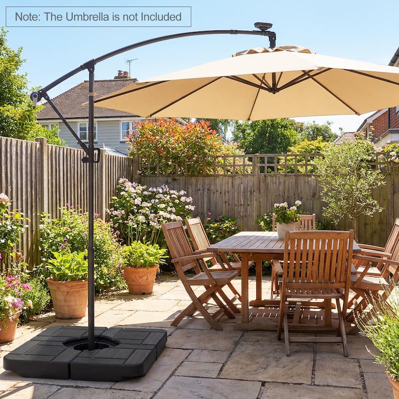 Gymax 4-Piece 188 LBS Heavy Duty Cantilever Offset Patio Umbrella Base