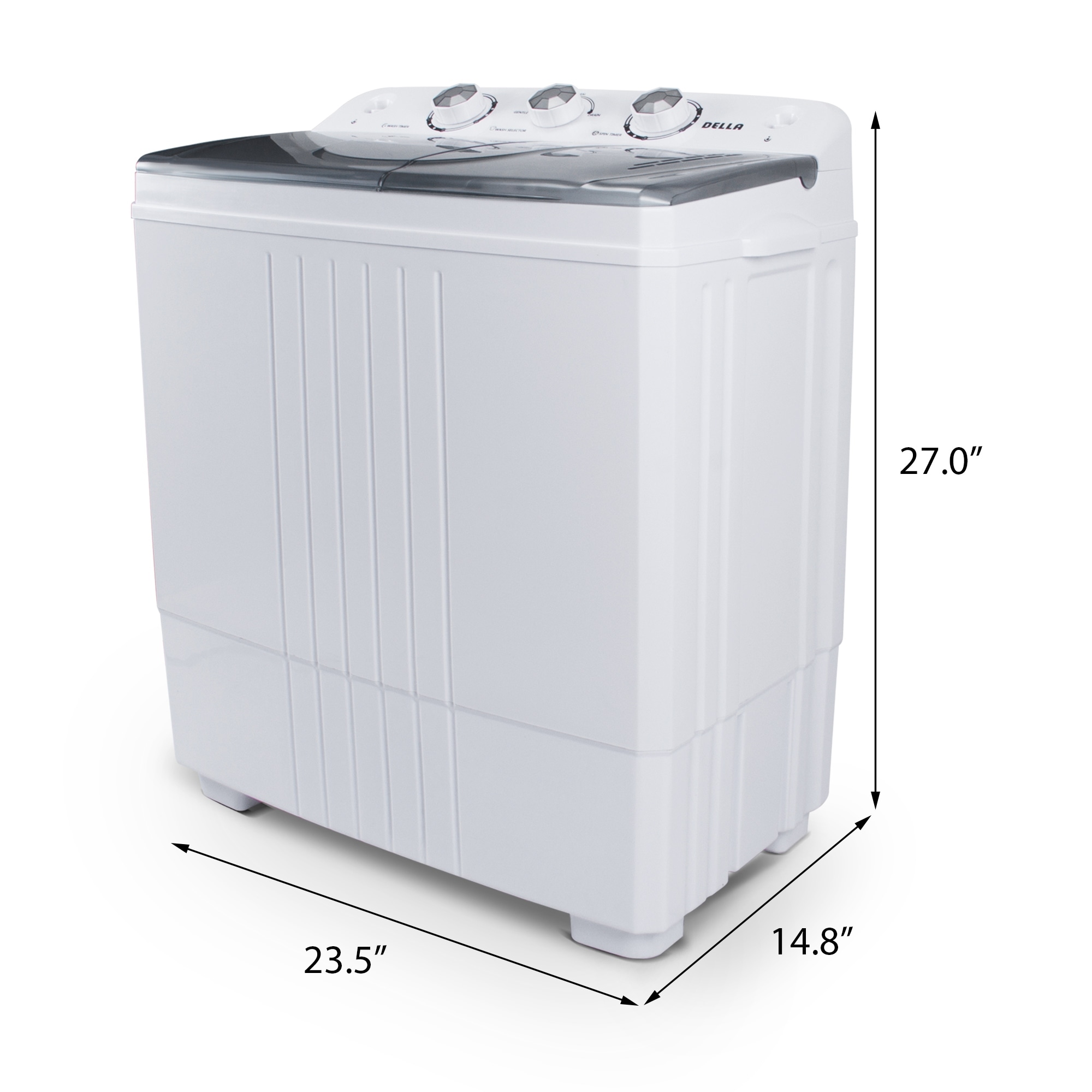 Della small compact portable washing machine 11lbs capacity with spin deals dryer