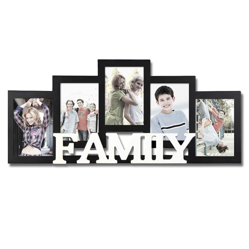 Adeco Decorative Wood 'Family' Wall Hanging 4 x 6-inch Photo Frame