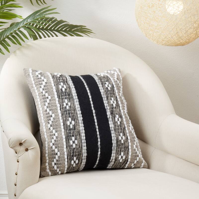 Crafted Multi-Pattern Throw Pillow