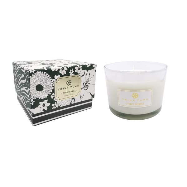 Trina Turk Citrus Sunrise 3 Wick Candle Jar 12 Ounces 4.6" x 3.6" Bed Bath & Beyond 37906421
