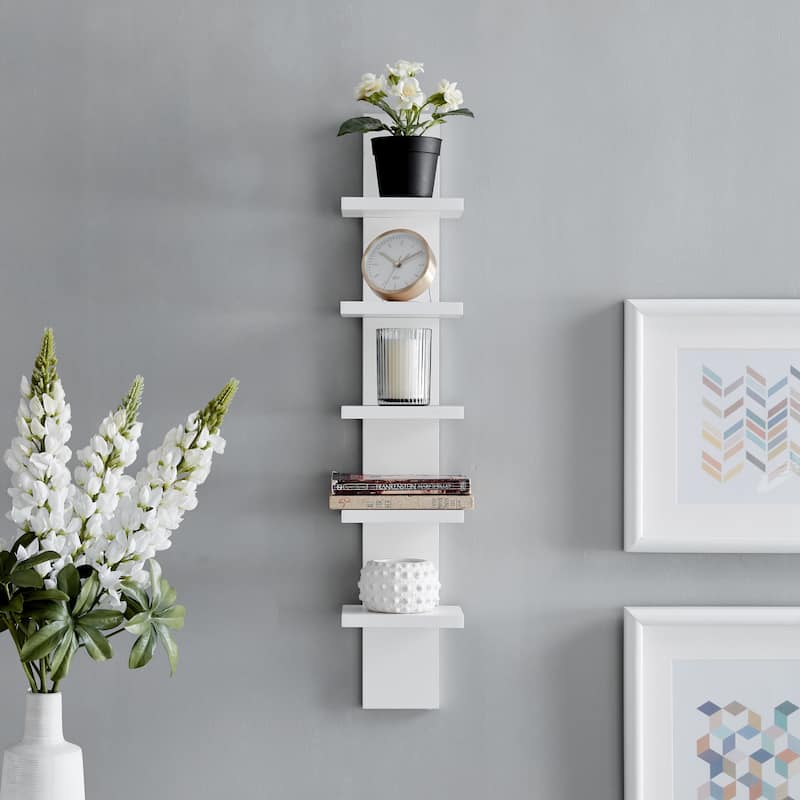 Danya B. Utility Column 5.5" x 6" x 30" Spine Wall Shelves - White