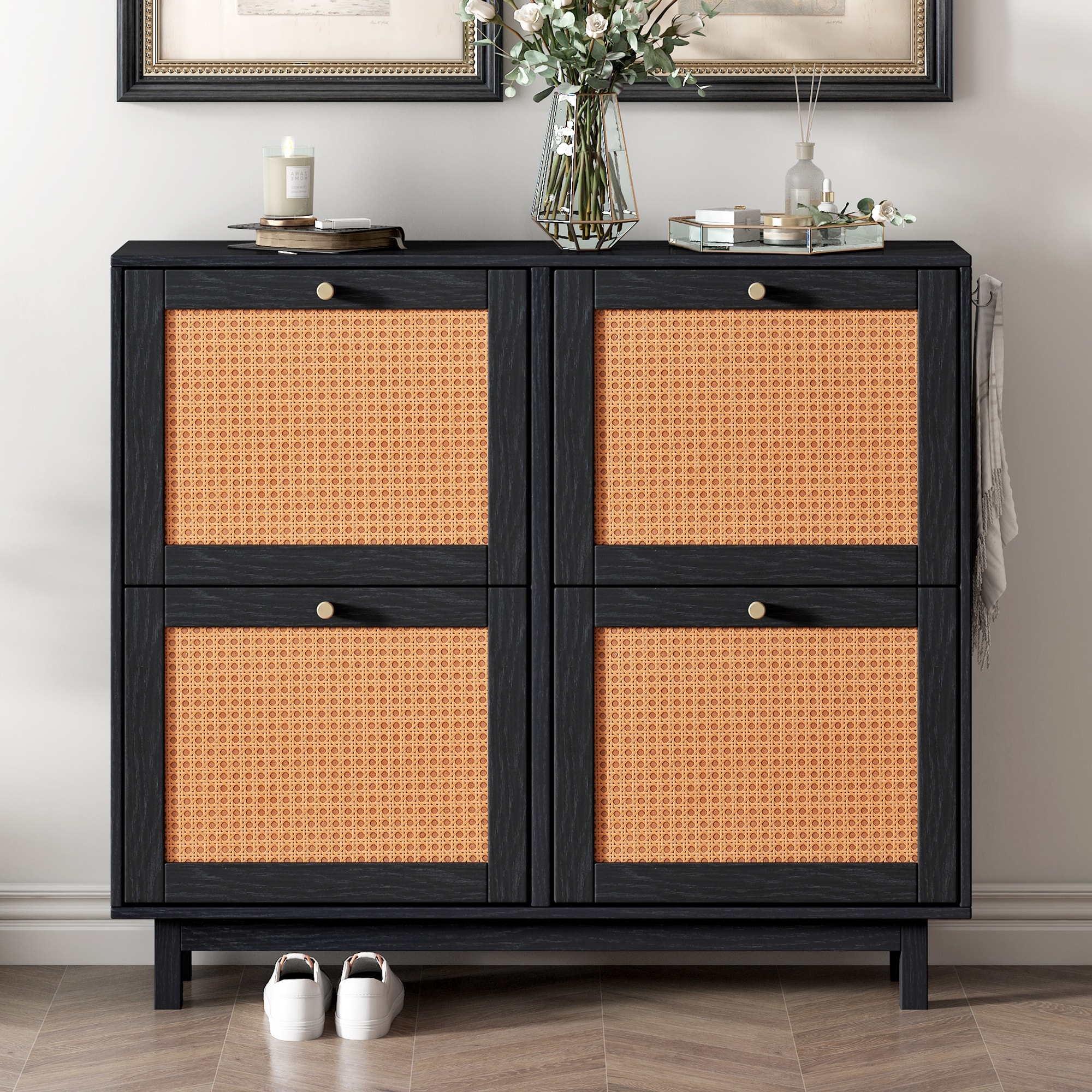 https://ak1.ostkcdn.com/images/products/is/images/direct/68640c823e0709b86418282ad44b3969ee9dcfff/Rattan-Shoe-Cabinet-with-4-Flip-Drawers%2C-2-Tier-Shoe-Storage-Organizer%2C-Free-Standing-Shoe-Rack.jpg