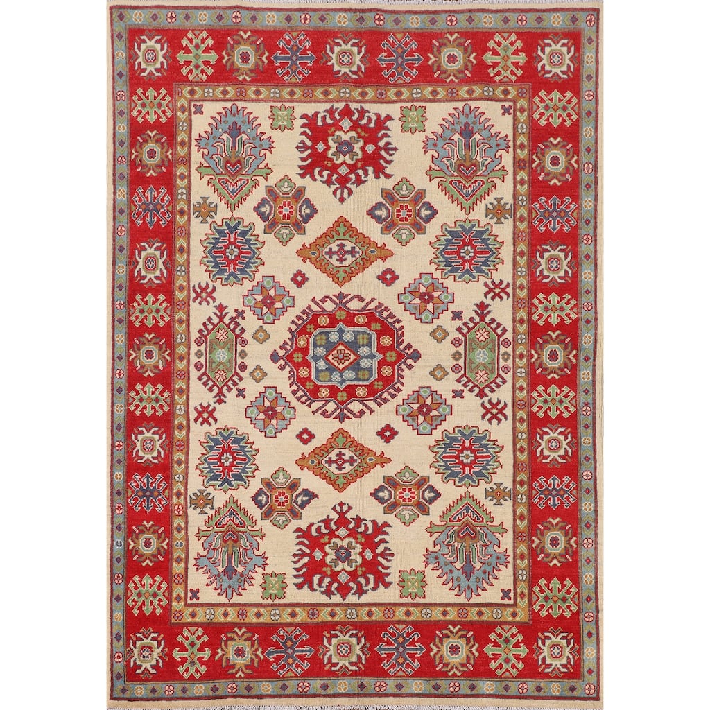 Kazak Area Rug Handmade Traditional Wool Carpet - 4'9" x 6'10"