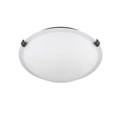 12 Inch Nickel and Bronze Flush Mount Frosted Ceiling Light