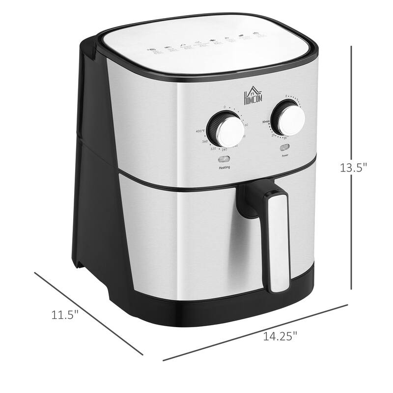 HOMCOM Family-Size Compact-Shape Air Fryer Oven Countertop Oven Cooking Gift - 14.25" x 11.5" x 13.5"