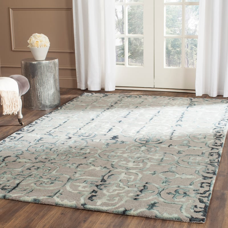 SAFAVIEH Handmade Dip Dye Reintraut Watercolor Vintage Boho Wool - 3' x 5' - Grey/Charcoal - Runner/Rectangle