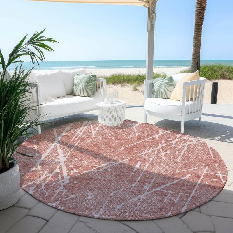 Machine Washable Indoor/ Outdoor Chantille Contemporary Crackle Rug