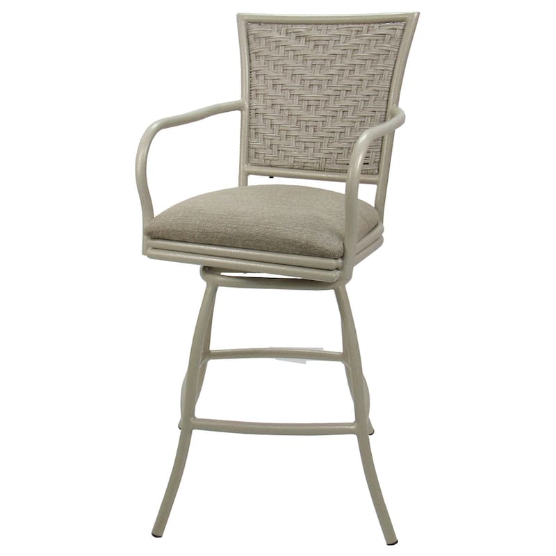 Outdoor Indoor Bar Stool Counter, Bar or Extra Tall - Erin Beige Frame - Knobbly Taupe - Beige - Counter Height