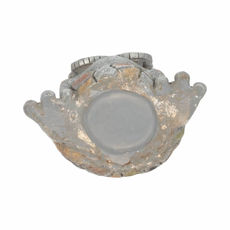 Resin Frog Statuary Solar-Powered Light-Up Goggles and Mosaic Texture
