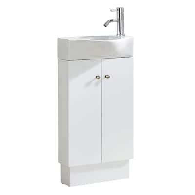 Glenwood White Wood 17-inch Single Bathroom Vanity