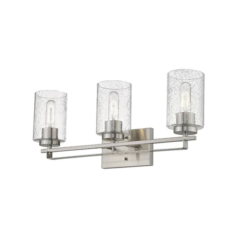 Modern Flush Mount Wall Light Fixture with Clear Bubble Glass Shade and LED Compatible for Bedroom