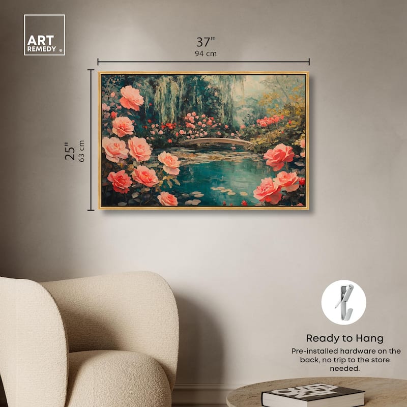 Rose Garden Bridge II Canvas by Art Remedy
