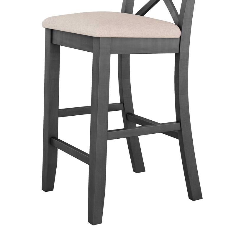 3-Piece Dining Table and Chair Set, Small Counter Height Table and Chair Set with Kitchen Breakfast Nook and 2 Chairs