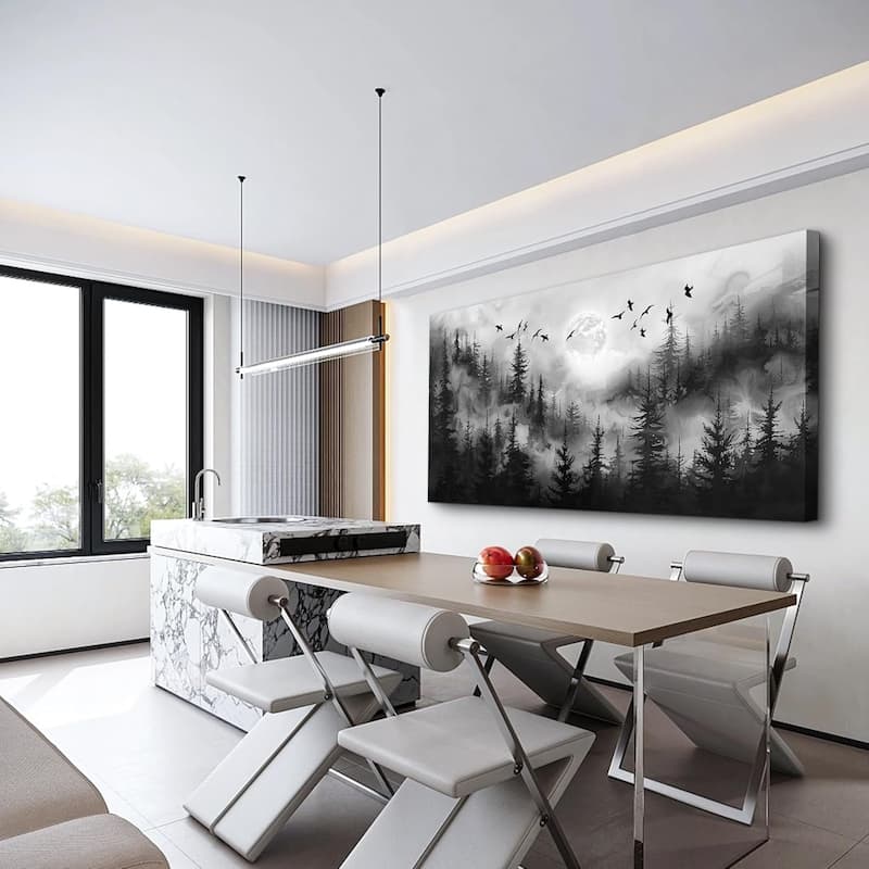 Modern Landscape Wall Art Canvas Prints Black And White Pictures