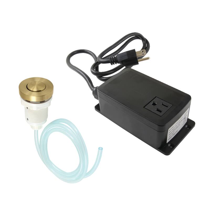 Gourmetier Single Outlet Garbage Disposal Air Switch Kit - Brushed Brass