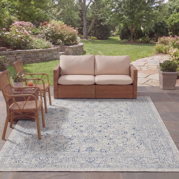 SAFAVIEH Courtyard Indoor/Outdoor Rug, Nautical, Waterproof - On
