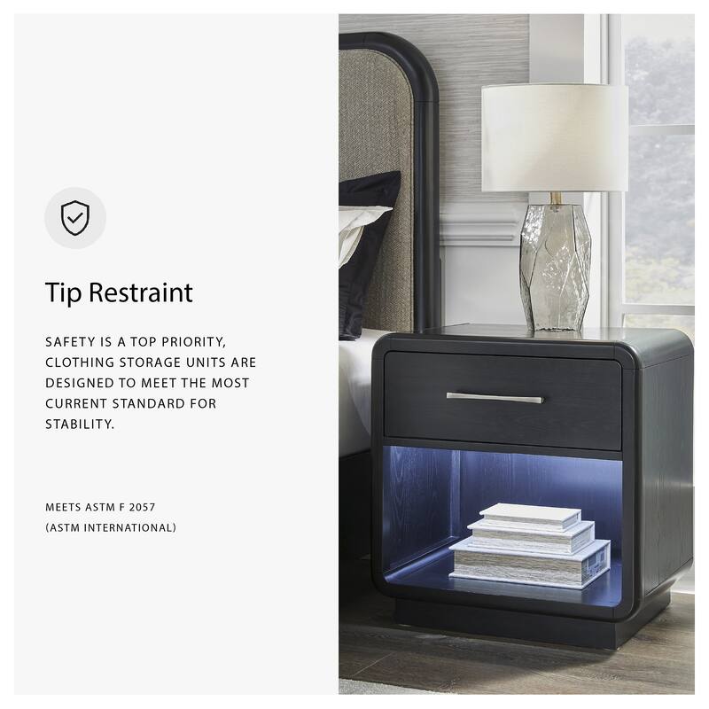 Signature Design by Ashley Rowanbeck Black Nightstand