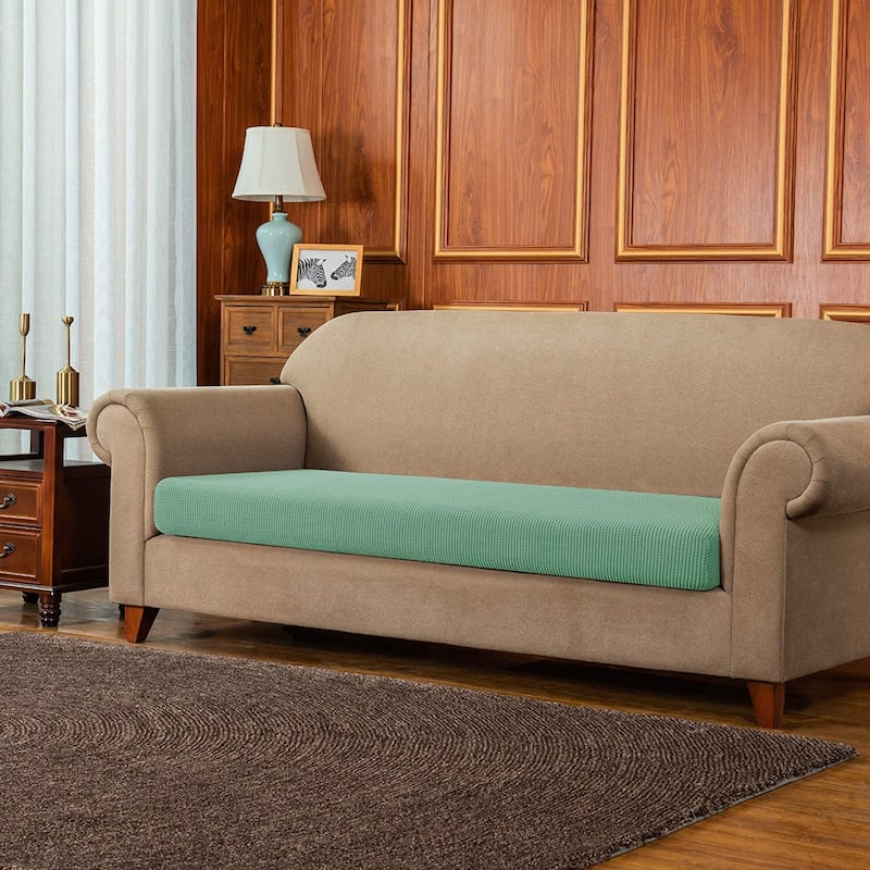 Subrtex Stretch Loveseat Cushion Cover Textured Grid Furniture Covers - Dark Cyan