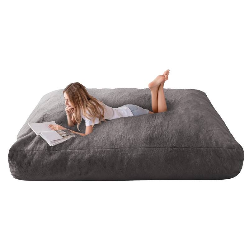 Mixoy Faux Plush Lazy Bean Bag Chairs,Oversized Fluffy Accent Chair,Fuzzy Sofa