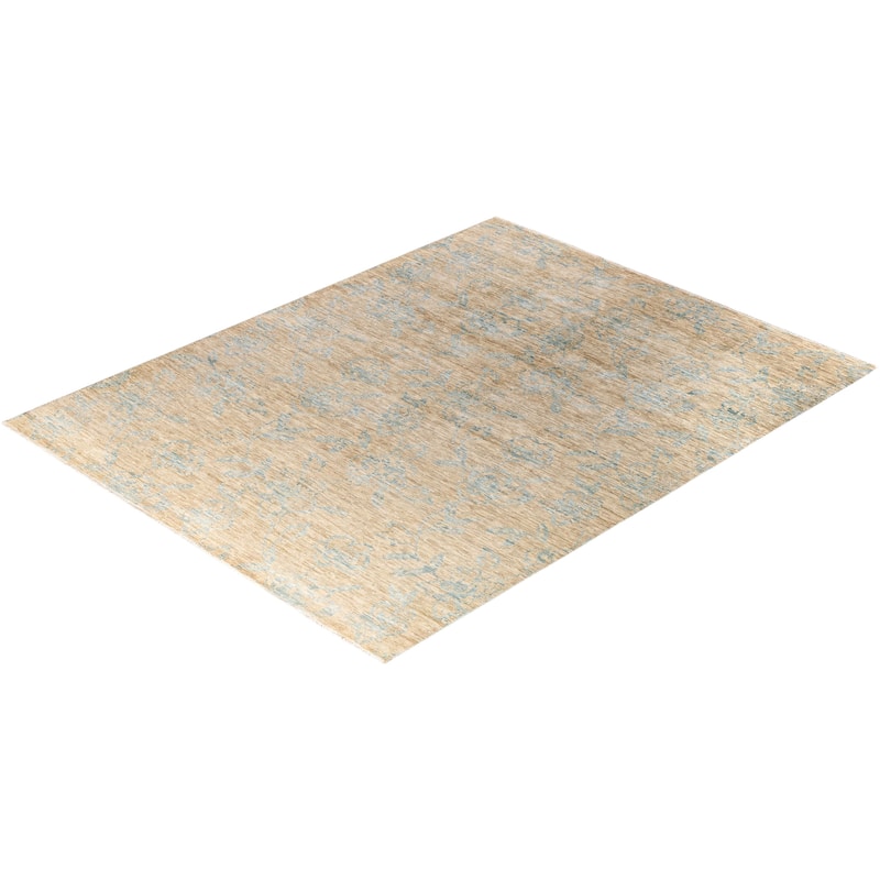 Modern One-of-a-Kind Handmade Area Rug - Brown, 8' 2" x 10' 1" - 8' 2" x 10' 1"