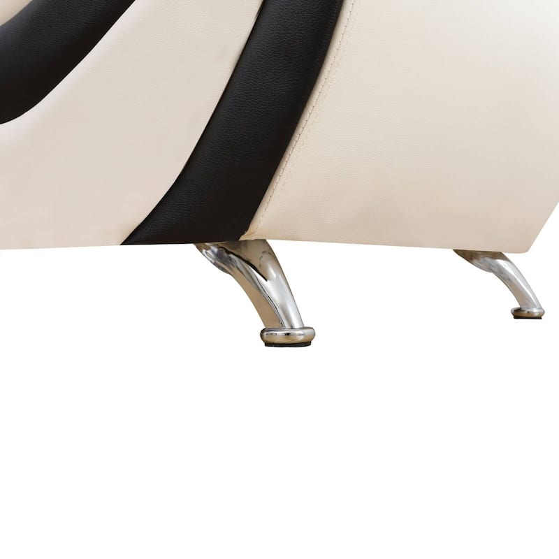 Black & White Faux leather 1 Seat Living Room Sofa