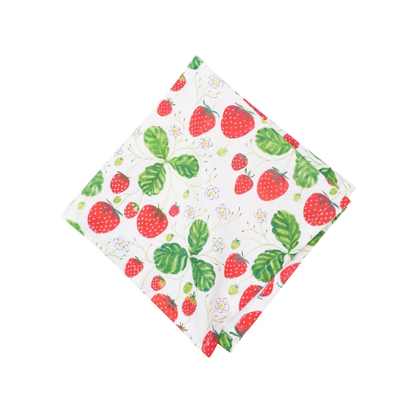 Strawberry Patch & Plaid Napkin Set of 6