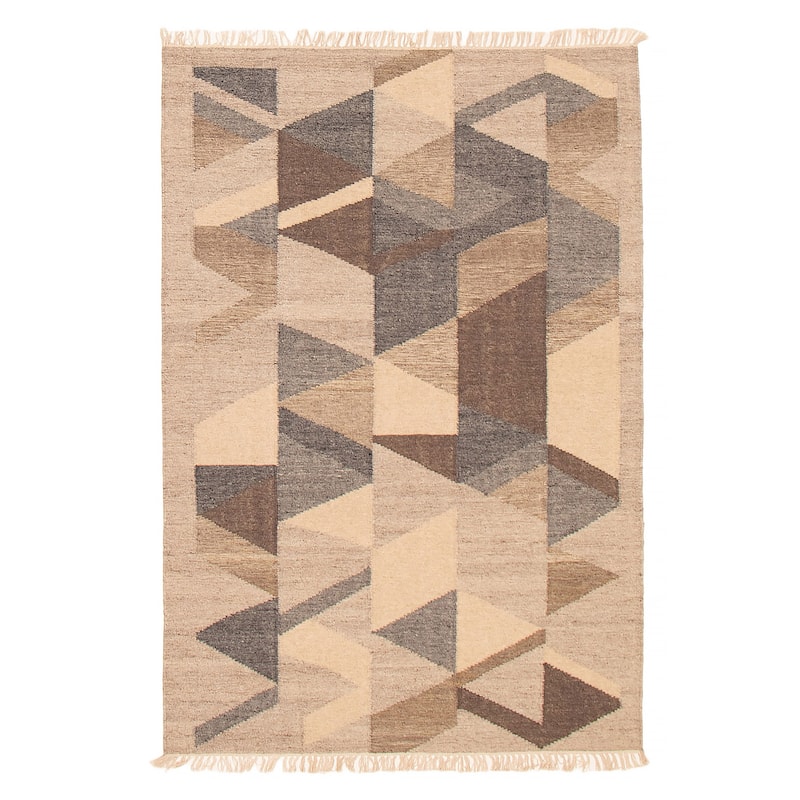 Ankara FW Beige Kilim 5'2" x 8'0" - 5'2 x 8'0 - Beige - 5'2 x 8'0