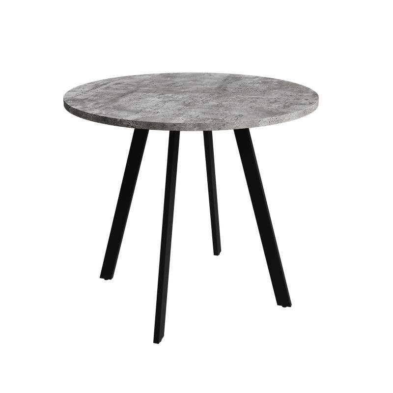 Modern minimalist 31.5 inches circular dining table, gray cement texture