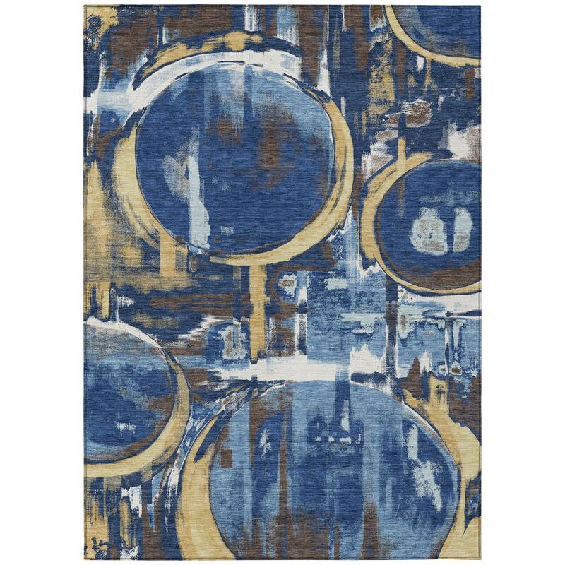 Machine Washable Indoor/ Outdoor Modern Erie Chantille Rug