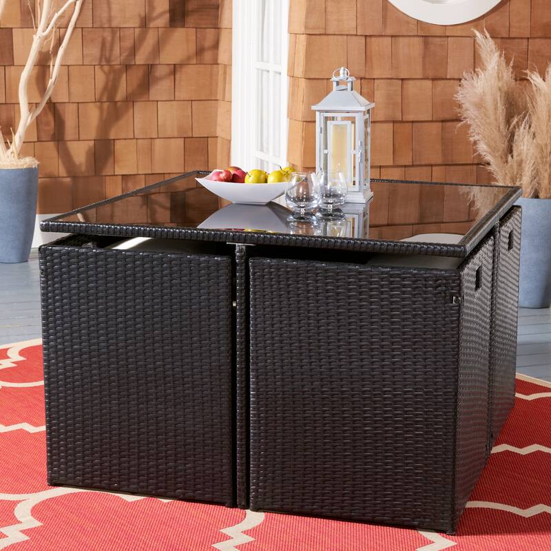 SAFAVIEH Outdoor Living Klena 9-piece Dining Set - 45"W x 45"D x 29"H