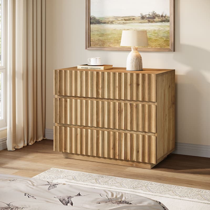 Oversized Solid Wood Nightstand with Drawers, 31.5" Night Stand Side Table Bedside Table End Table for Bedroom, Living Room