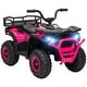 preview thumbnail 1 of 24, Qaba 12V Kids ATV, 4 Wheeler Quad, 3.7Mph Battery Powered Ride on Car with 4 Suspension Wheels, Storage Basket, LED Lights Pink - Assembly Required