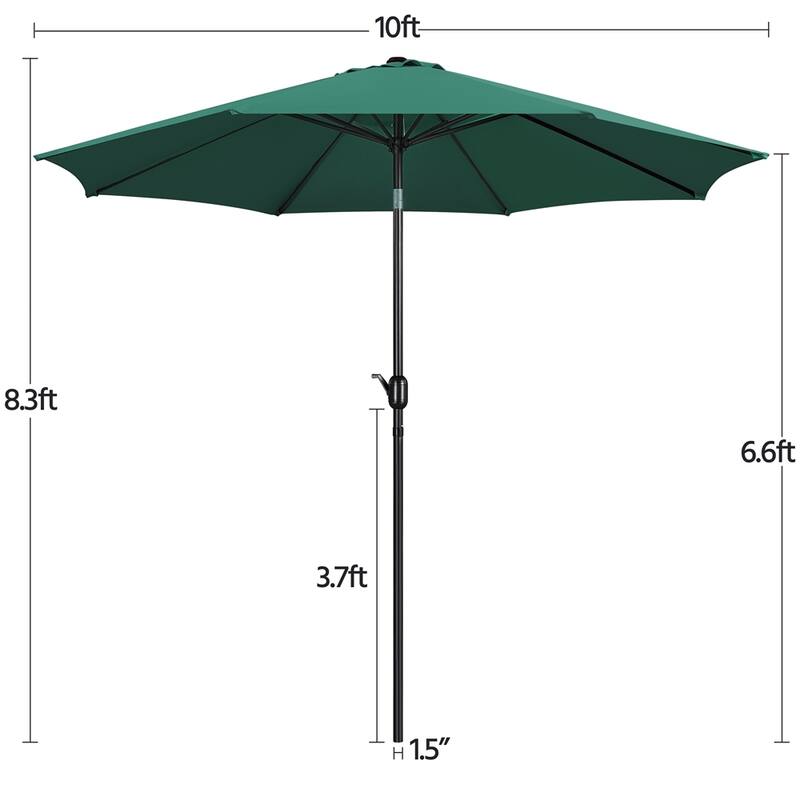 Yaheetech 10FT Patio Umbrella Outdoor Umbrella for Garden, Deck, Backyard, Pool, Beach