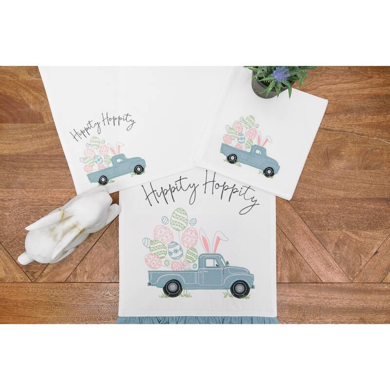 Hippity Hoppity Easter Truck Embroidered Napkin Set of 6 - Set of 6