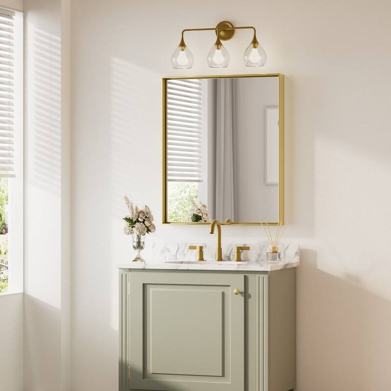 Keonjinn Aluminum Framed Wall Mount Bathroom Vanity Mirror