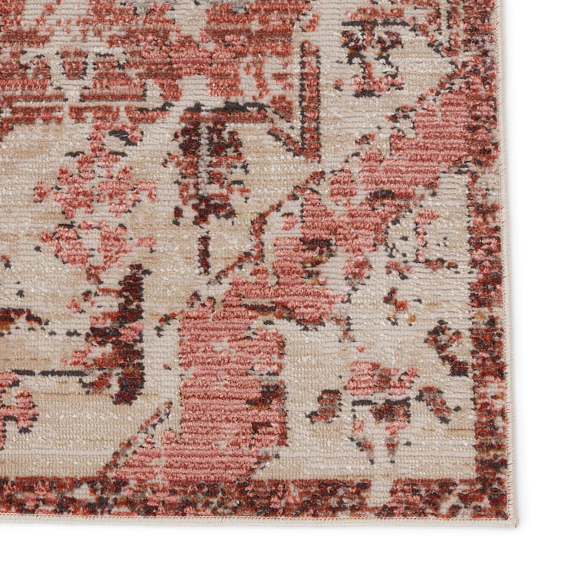 Priyah Indoor/ Outdoor Medallion Pink/ Gray Area Rug