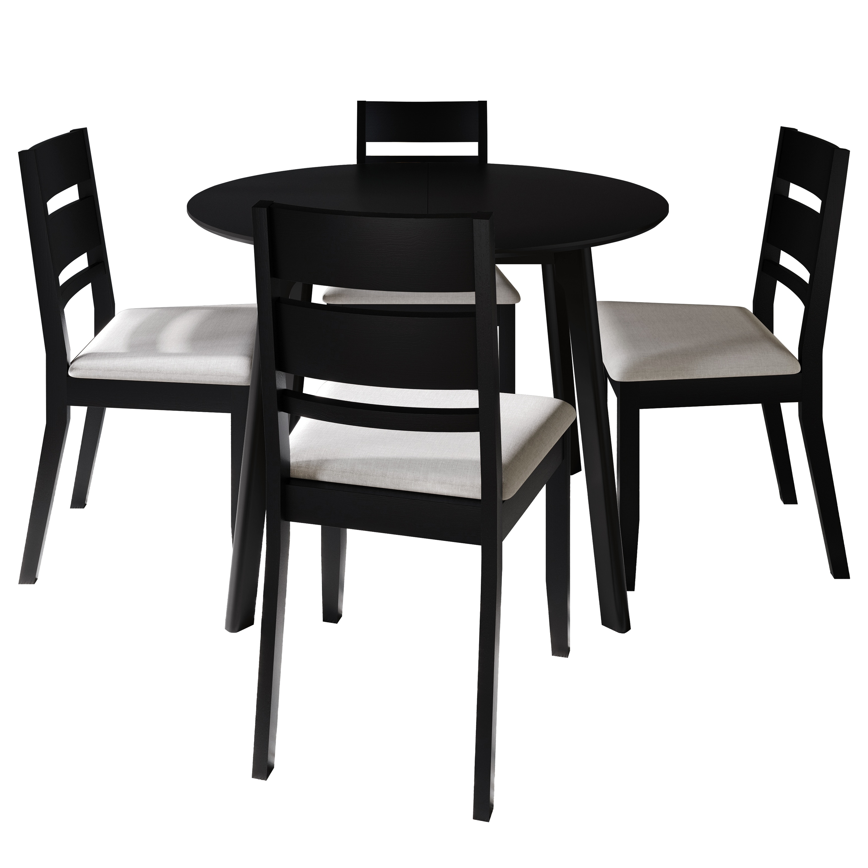 CraftPorch Elegance 4-Piece Chair and Round Table Wooden Dining Set