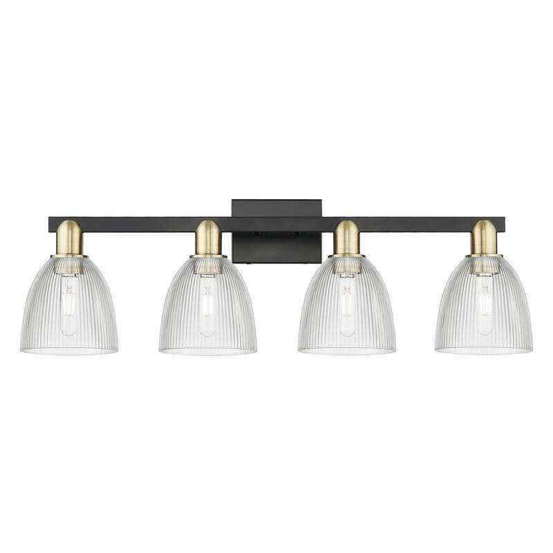 Innovations Lighting Endless Possibilities Arcadia - Castile - 4 Light 33" Bath Vanity Light - Clear/Black Antique Brass