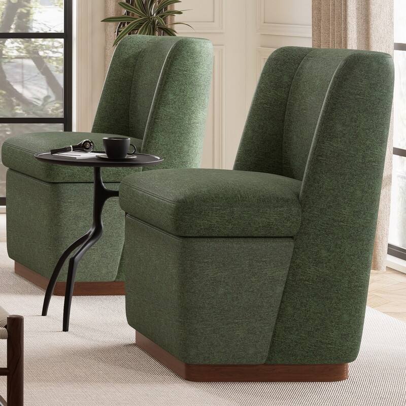 Modern Accent Chair Set of 4, Armless Chairs for Dining Room, Living Room, Bedroom