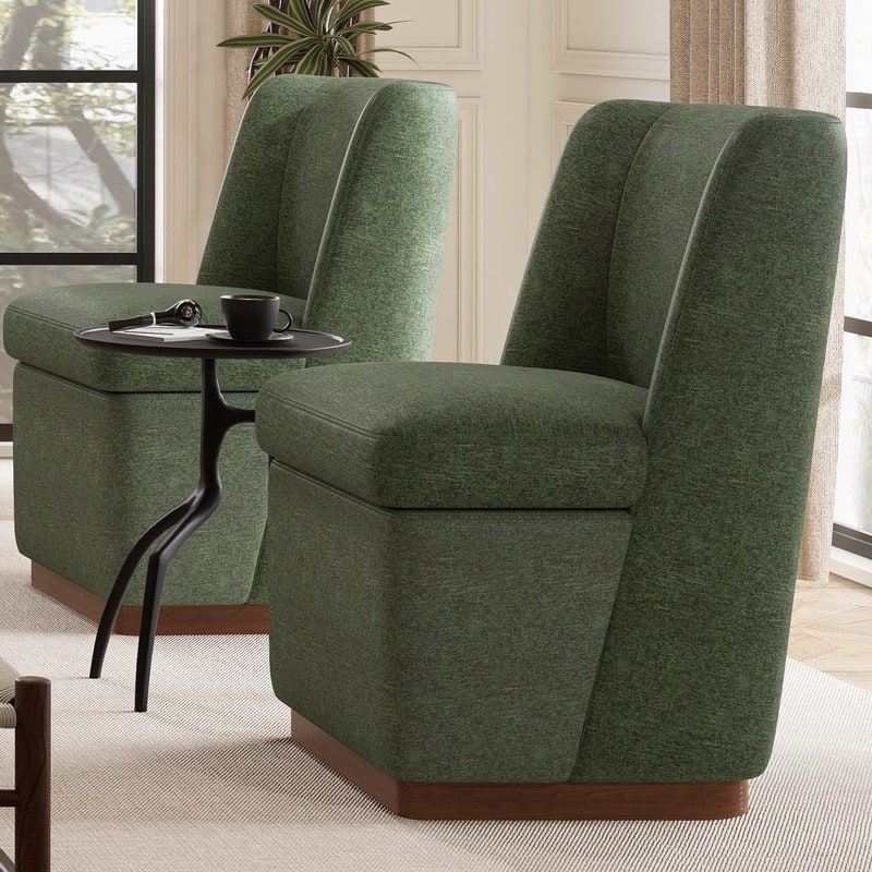 Modern Upholstered Accent Chair with Back for Dining Room, Living Room, Bedroom