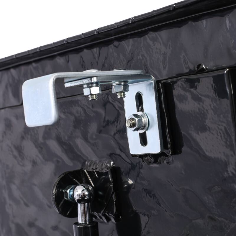 29 Inch Aluminum Trailer Tongue Box, Heavy-Duty Truck Bed Tool Box, RV Storage Organizer W/ Lock Keys, Trailer Chest Box